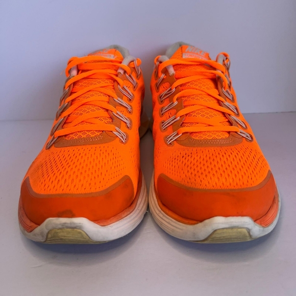Size 13 Nike Men's Lunarglide 4 Fluorescent Orange Athletic Shoes. No insole - Picture 8 of 15
